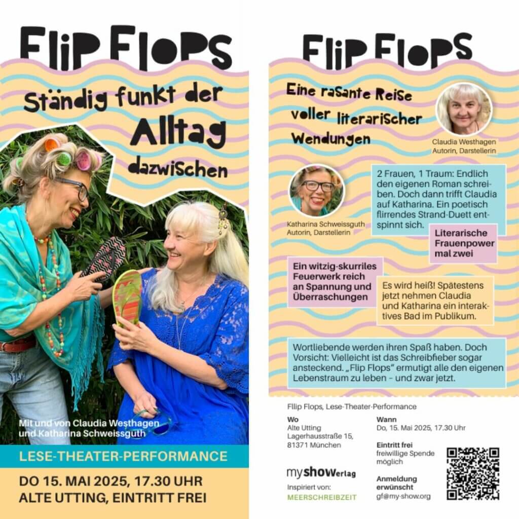 Flyer zur Flyer_Flip Flops Lese-Theater-Performance, Veranstaltungsort: Alte Utting
